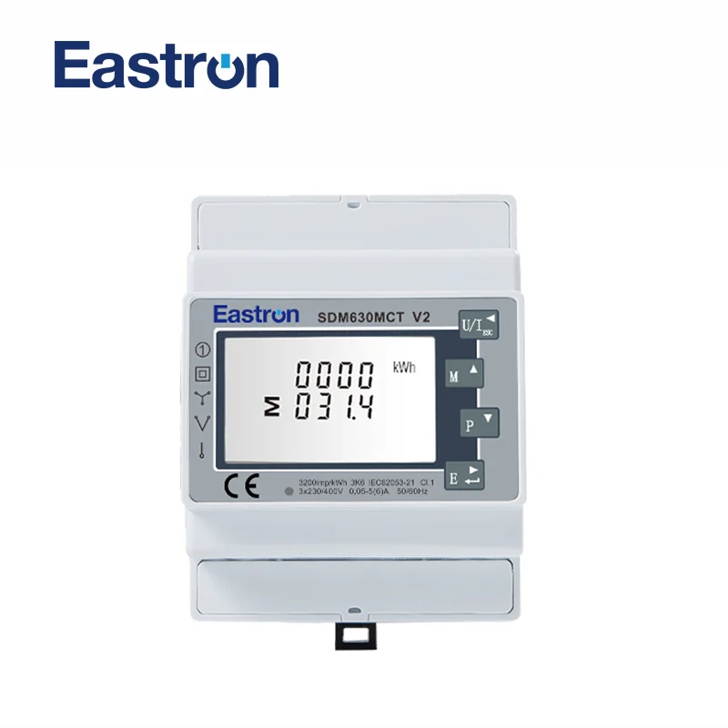 SDM630MCT non-MID 1/5A CT connected Mutli Function Four Module Three Phase Digital Din Rail Power Meter, RS485 port Modbus RTU