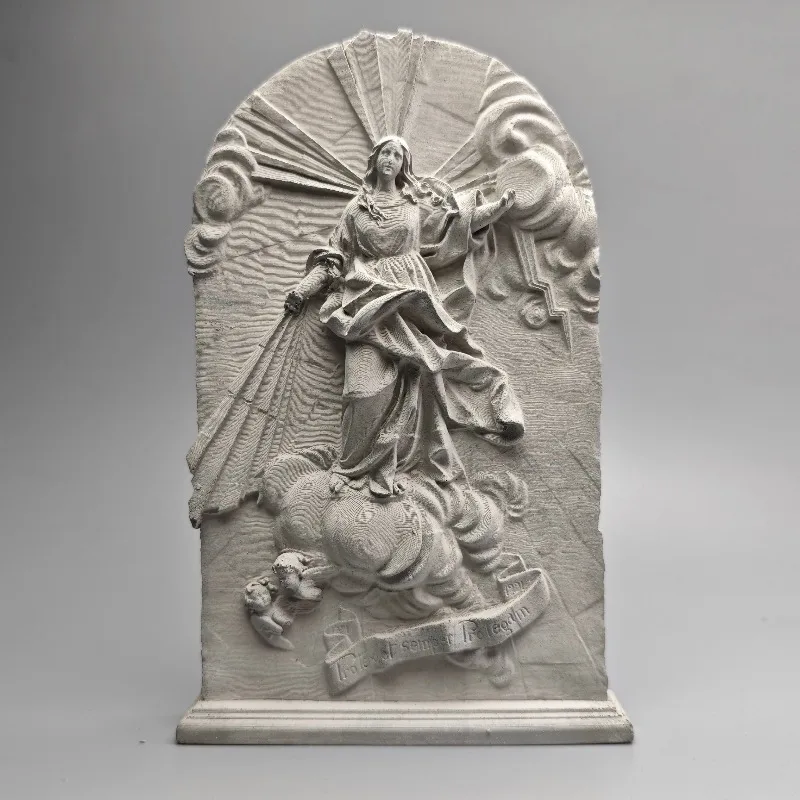 Classical art angel relief ornament,cement material Virgin Mary relief panels,religious art decor,fish tank scenery ornaments
