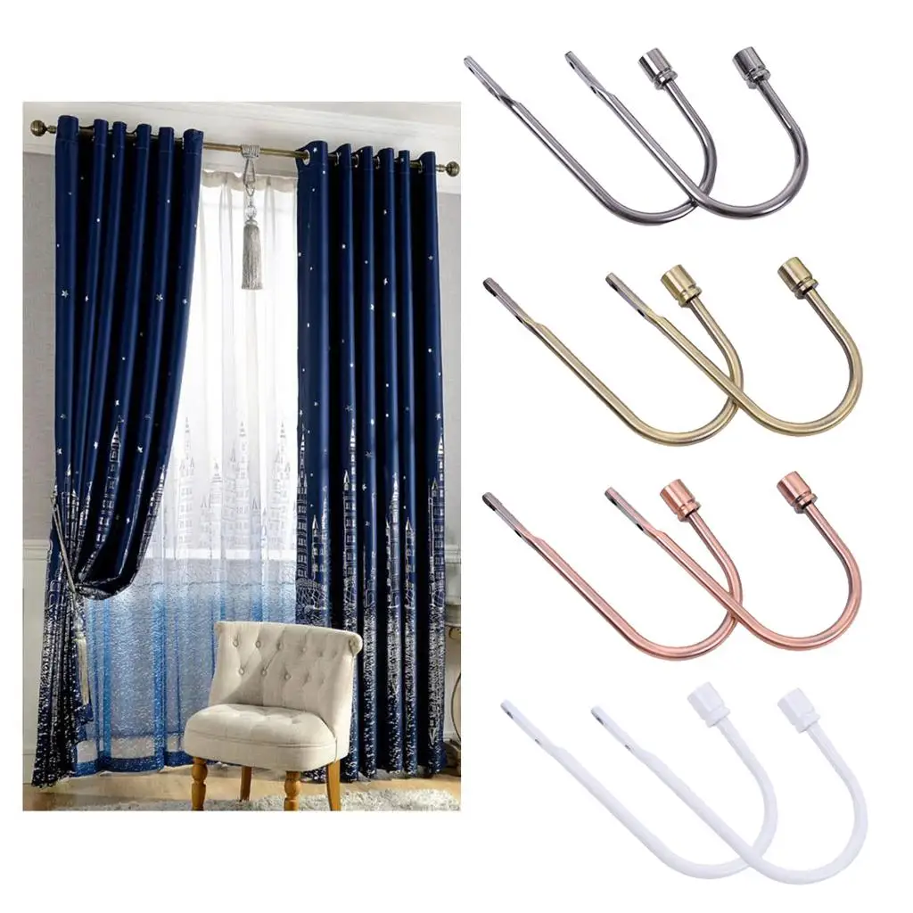 Elegant U Shape Curtain Hook Hanger Zinc Alloy Wall Tiebacks Window Holdback Holder for Curtains Decoration
