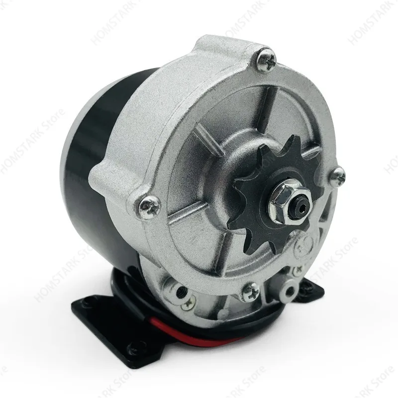 24V 36V 350W Brushed Permanent‑Magnet Gear Reduction Motor With Pulley Bracket Low‑Speed Drive Unit DIY Spare Accessory