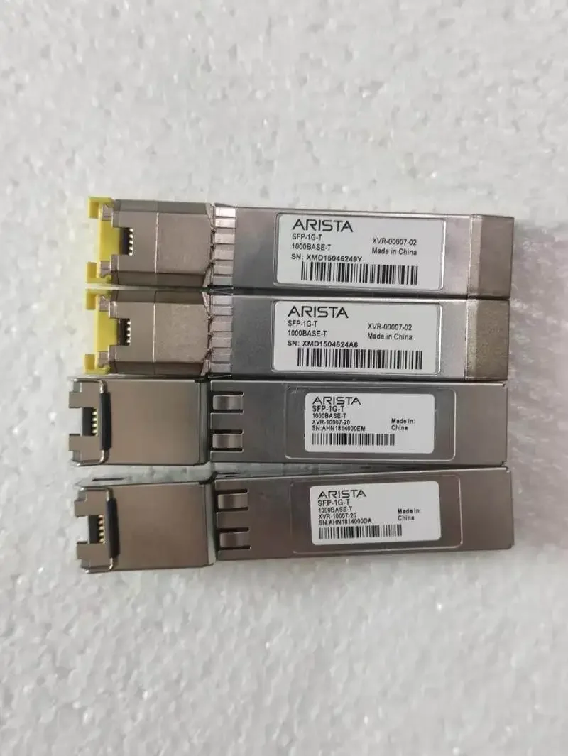 Arista-módulo Ethernet Gigabit XVR-00007-02, SFP-1G-T, 1000BASE-T, 1000 Mbit/S, Puerto RJ45, fibra óptica