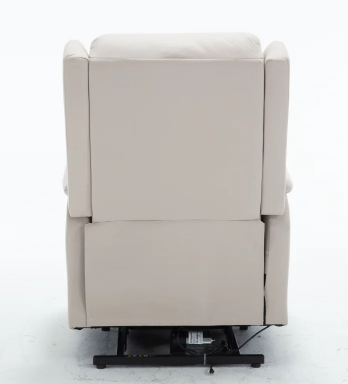 أريكة استلقاء مريحة باللون البيج لكرسي المسنين، أريكة قراءة منجدة قابلة للتعديل، أريكة واحدة لغرفة المعيشة وغرفة النوم #3