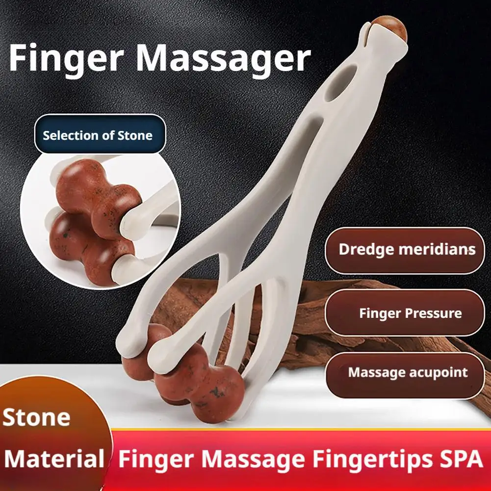 Portable Finger Massage Tool Finger Massage Dual-Row Roller Brass Roller Design Easy Use Relieve Finger Fatigue Promote Blood
