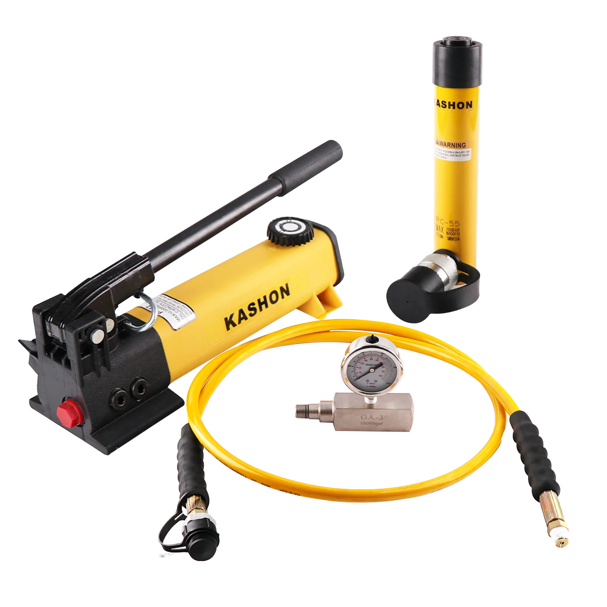 P-142 10000Psi / 700 บาร์ปั๊มมือไฮดรอลิกน้ำหนักเบาแบบสองความเร็วแบบแอคทิ่งเดียวปั๊มมือ