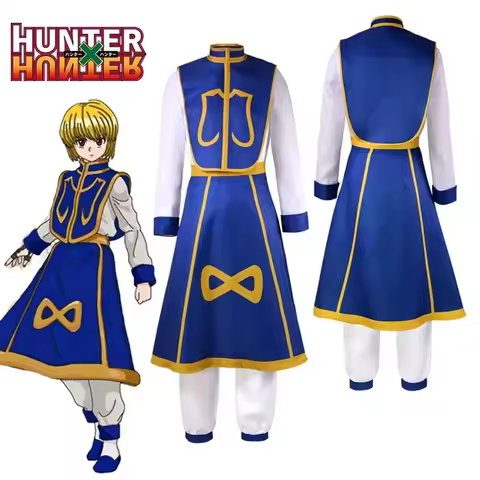 Anime Manga Hunter x Hunter Kurapika Cosplay Costume Wig Fingers Rings Chain Earrings Anime Uniforms Halloween Party Outfits