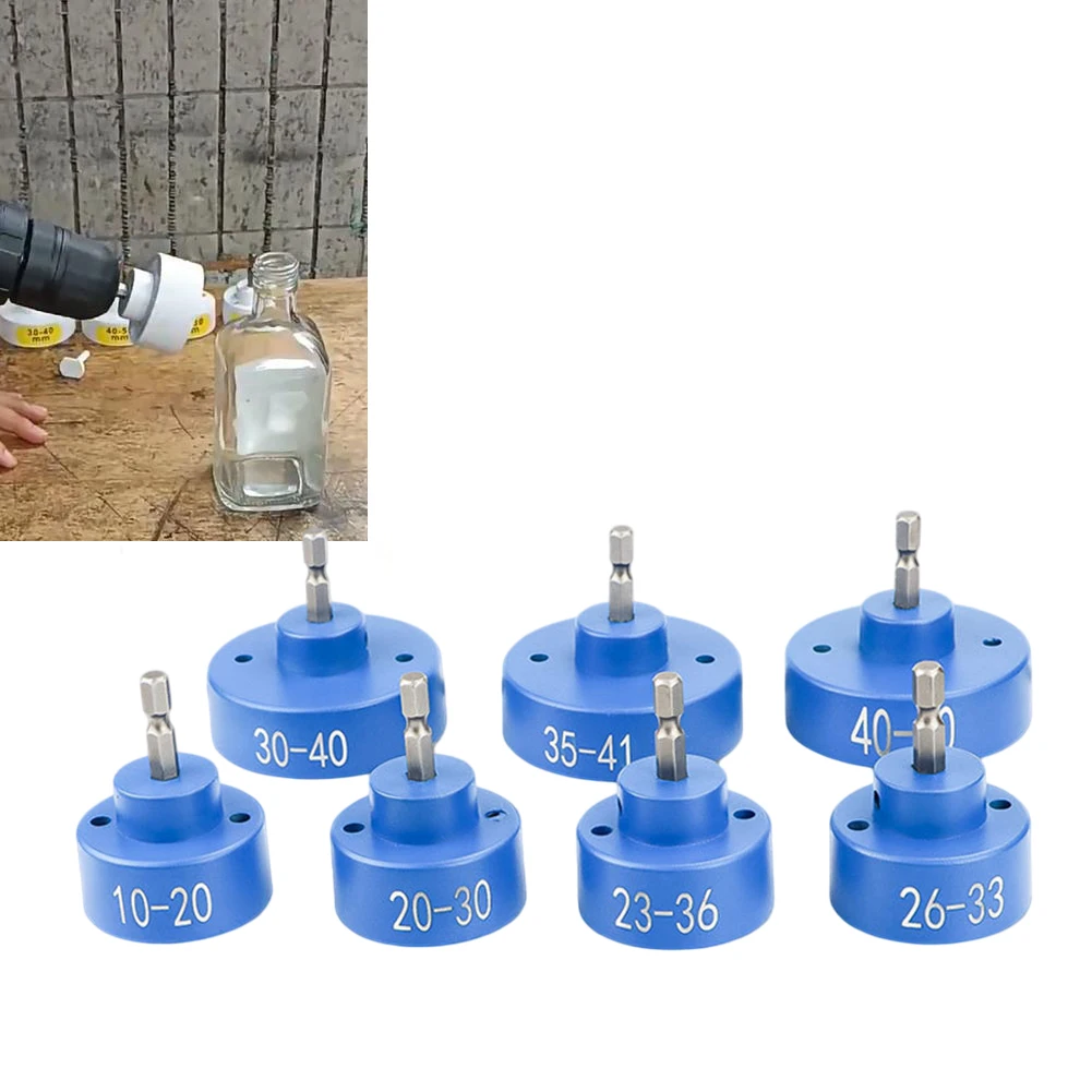10-50mm Electric- Bottle Capping Head 1/4 Inch Hex Sealing Drill Adapter Handheld Power Tool Accessory For Plastic Caps- Blue