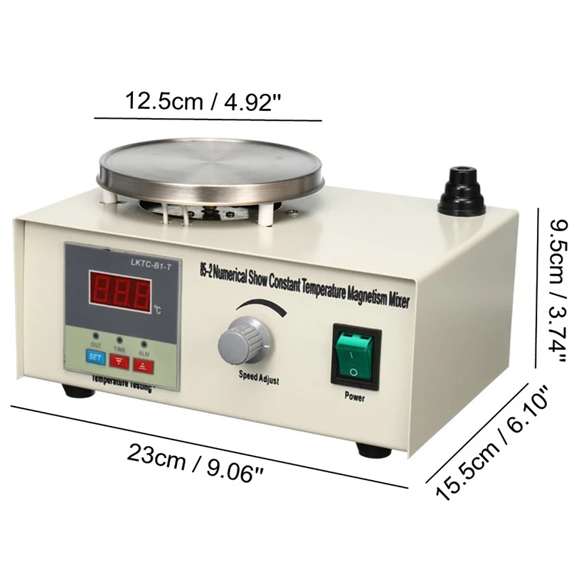 Lab Heating Dual Control Mixer Magnetic Stirrer Hot Plate Magnetic Stirrer No Noise LED Temperature Display US Plug 220V 300W