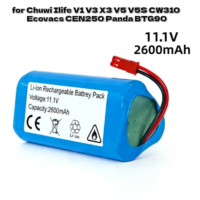 

11.1V 4000mAh Replacement Battery 12V Li-ion Stable Power for Chuwi Ilife V1 V3 X3 V5 V5S CW310 Ecovacs CEN250 Panda BTG90