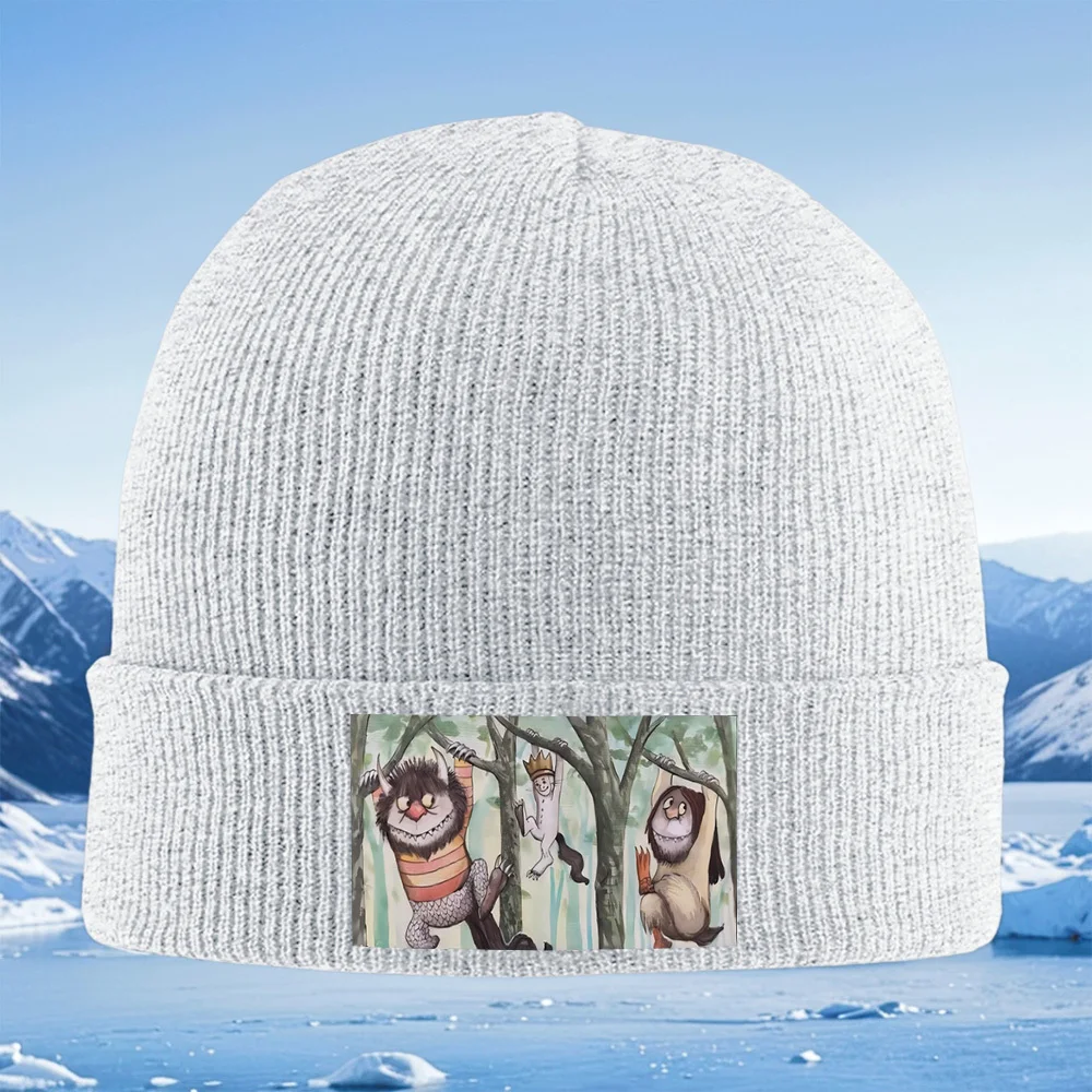 Cose selvagge arrampicata albero stile cartone animato Uomo Donna Cappello lavorato a maglia unisex Beanie Pullover Berretto invernale termico caldo Natale all'aperto C