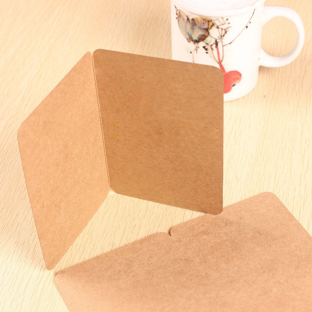 

100pcs Black Card Greeting DIY Blank Blessing Cards Folding Festival Christmas Gifts Making Kits Kraft Paper Gift Cards