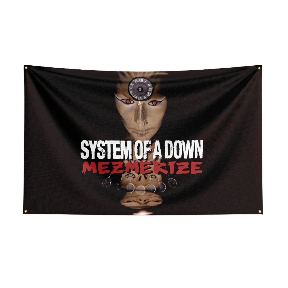 3x5 pés s-system of downs bandeira de banda de rock pesado poliéster impressão digital banner para quarto arte de parede tapeçaria de porta externa