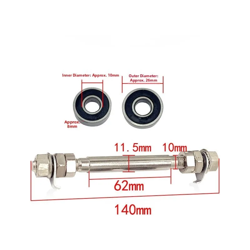 Front Rear Spindle Wheel Hub Axle Two Lengths 140mm 180mm Steel Construction Smooth Operation Lightweight Bicycle Components