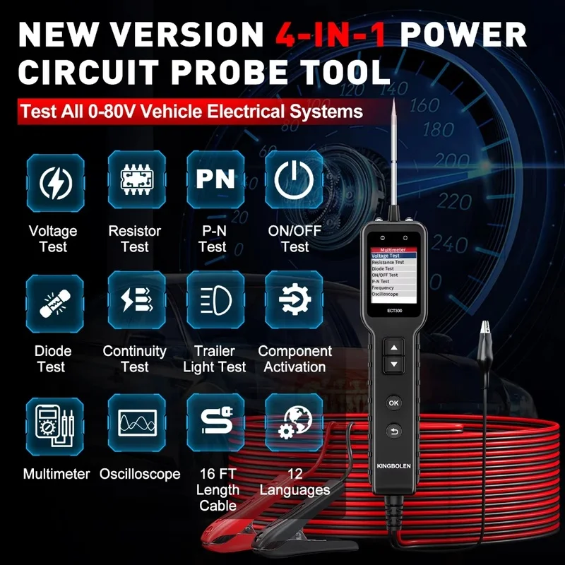 Lorvmed 2026 Automotive Circuit & Fuse Tester Vehicle Current Fault Detector Galvanometer Repair Tool