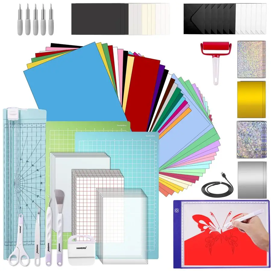 

Kit for Cricut Joy Xtra,116Pcs Accessories Bundle and Supplies for Cutting Machine,Beginner Craft Tool Set,Material Bundle with