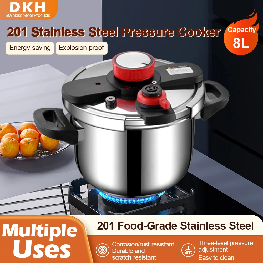 MTM 8L Stainless Steel Pressure Cooker Fast-Cooking CE Certified Explosion-Proof Gas Induction Compatible