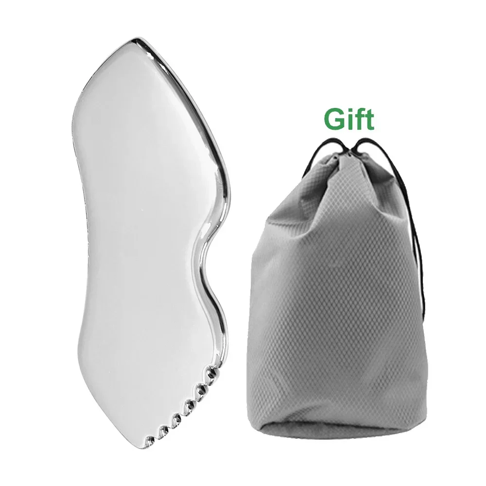 1PC Guasha Scraping Massage Scraper Face Massager Gua Sha Board Stainless Steel Body Muscle Relaxing Scraping Board Massage Tool