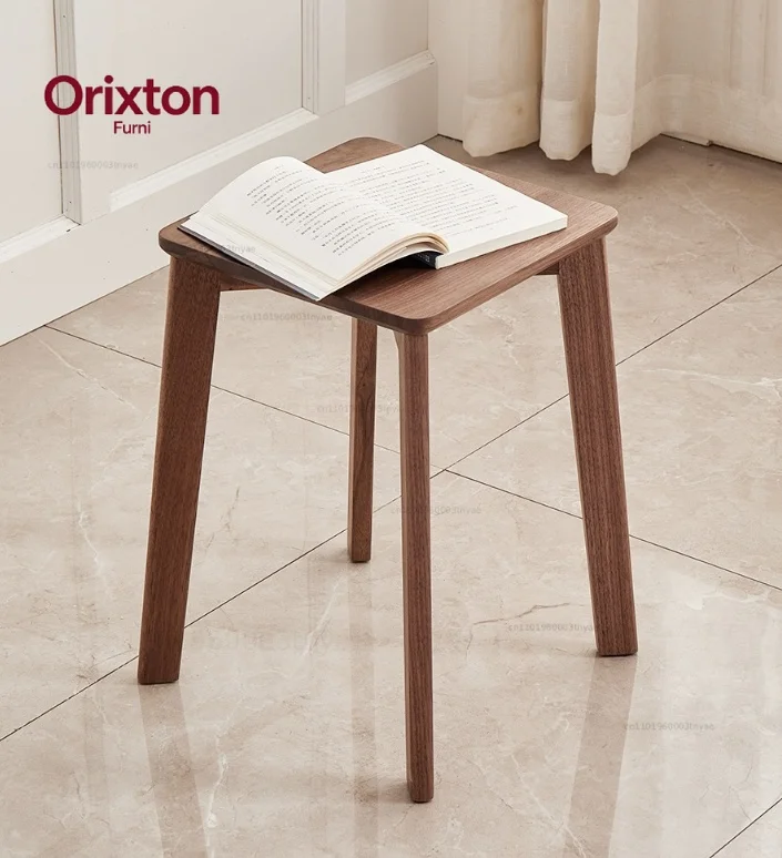 Multifunctional bench solid wood stool household high stool square dining chair skeleton integrated