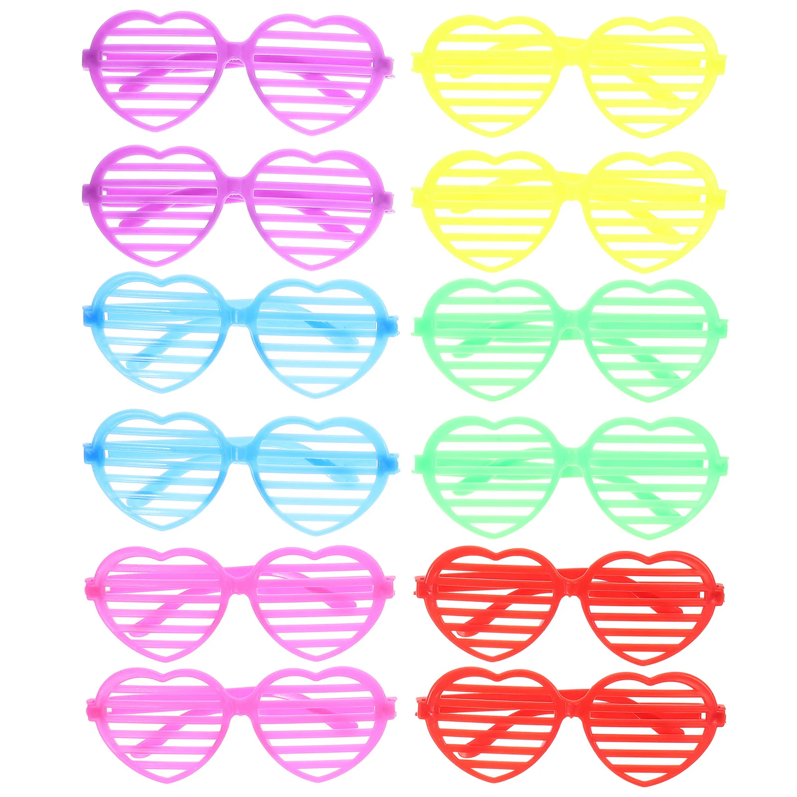 

12Pcs Love Heart Glasses Funny Party Eyeglasses Valentine Theme Photo Booth Props Party Favors Novelty Plastic Eyewear