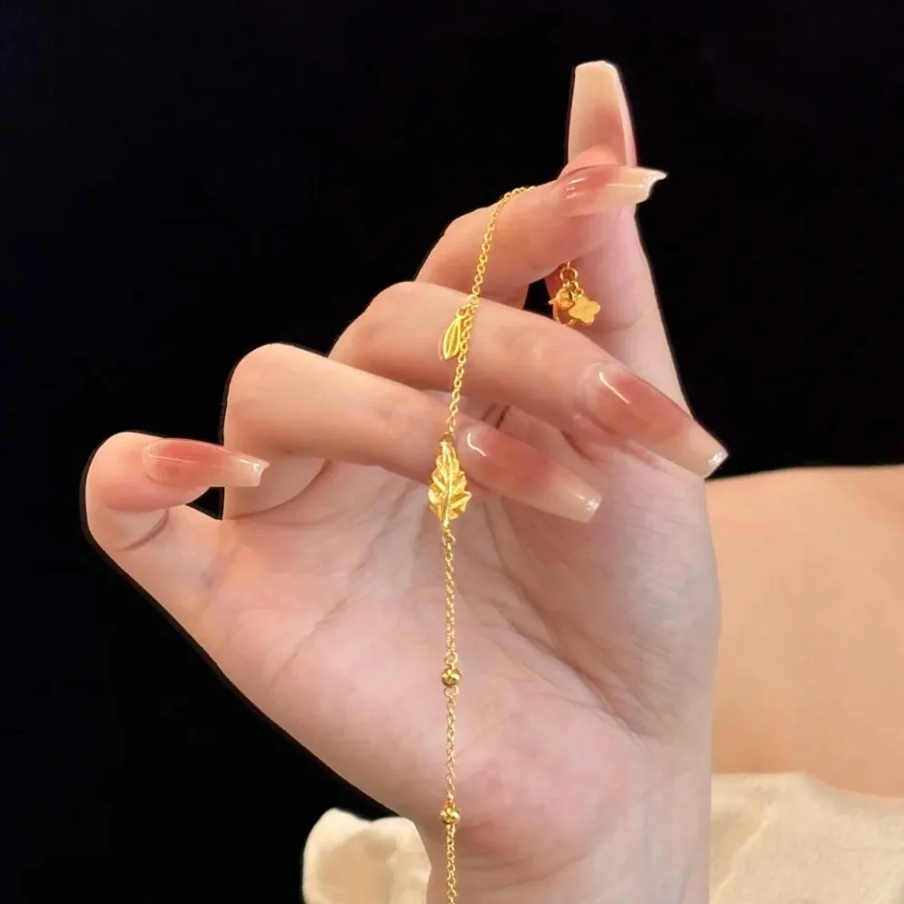 Ancient hand string light luxury style to give girlfriend gifts delicate simple light luxury 9999gold