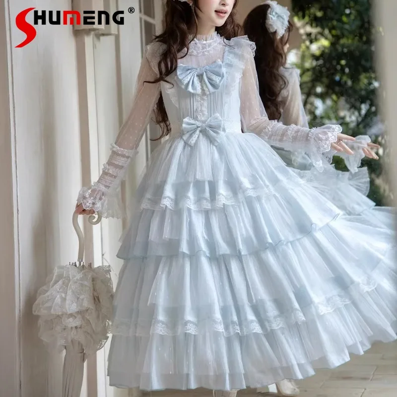 

New Arrivals Women's Clothing Lace Sweet Shirt Japanese Lolita Op Dress Versatile Spring Summer Daily Outfits Dresses Y2k Blusas