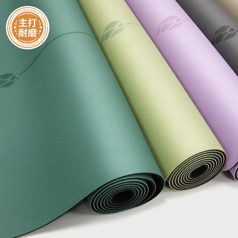 Lezyan Pu Natural Rubber Yoga Mat Wear-Resistant Non-Slip Easy Care Anti-Pressure Anti-Wrinkle Thick Fitness Workout Gymnastics