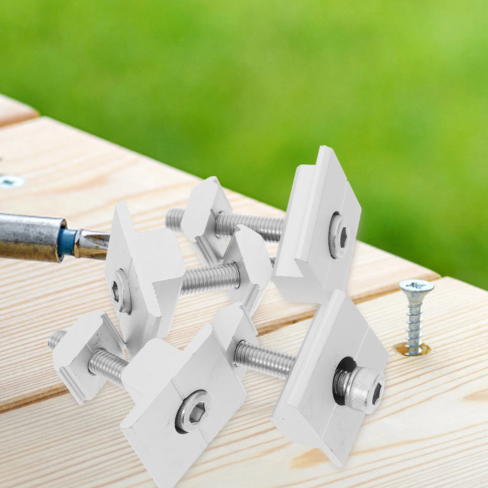 

4 Pcs Photovoltaic Bracket Press Solar Panel Mounting Clips Ground Clamp Briquetting Aluminum Alloy Mid Clamps Gutter