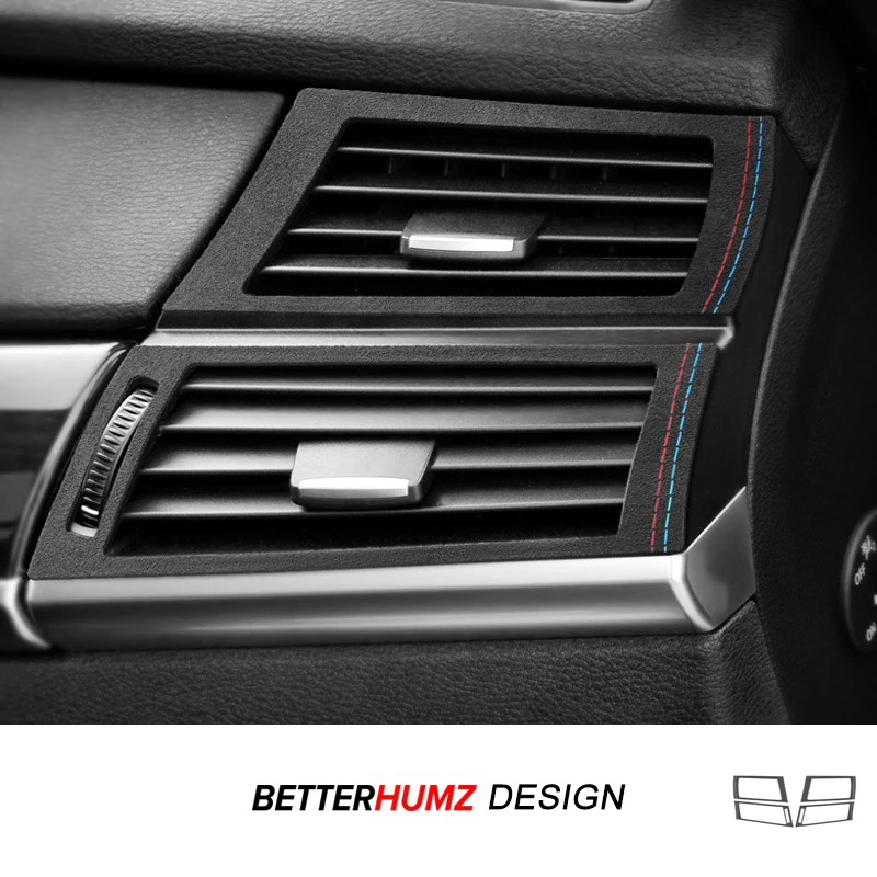

For BMW X5 E70 X6 E71 Made of Alcantara/Carbon Fiber Leather Dashboard Side Air Vent Outlet Trim Sticker Car Interior Accessory