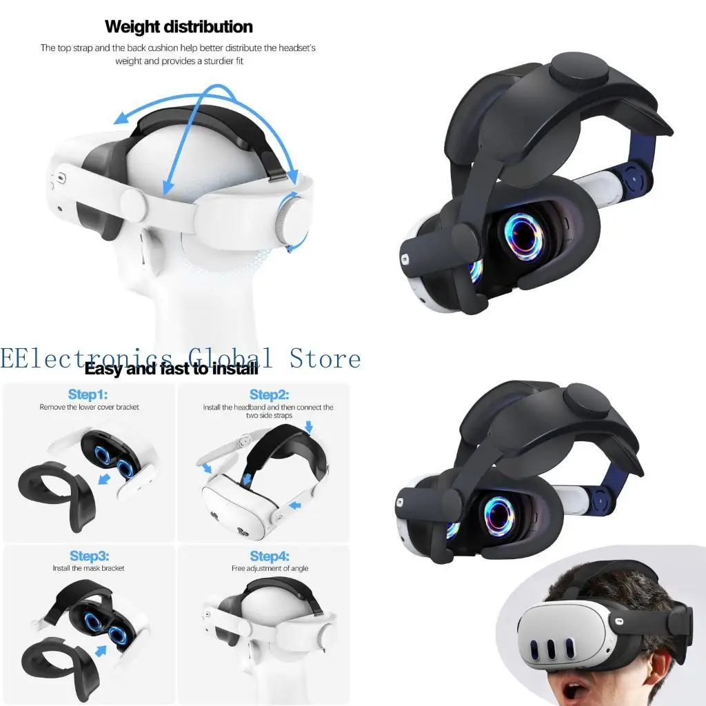 

462B Heavy Duty Alternative Head Support For Virtual Reality Device And Removes Tight Sensation
