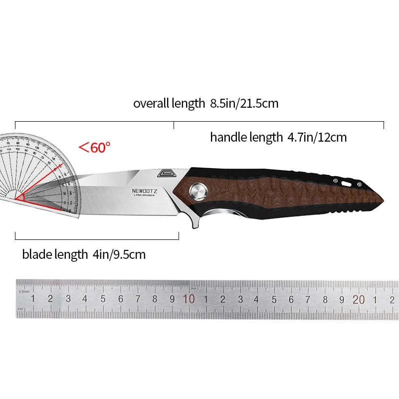 D2 Blade G10 Handle Survival Pocket Camping Knife Hunting Tactical EDC Outdoor Folding Knife for Hiking Self Defense Men Gift