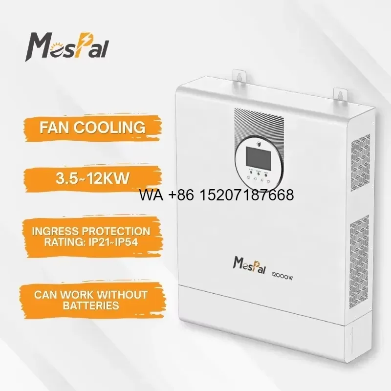Wmwmnu Factory Price 10kW 12kW Off Grid Solar Inverter Charger Single Output Built-in MPPT for Residential Commercial Use