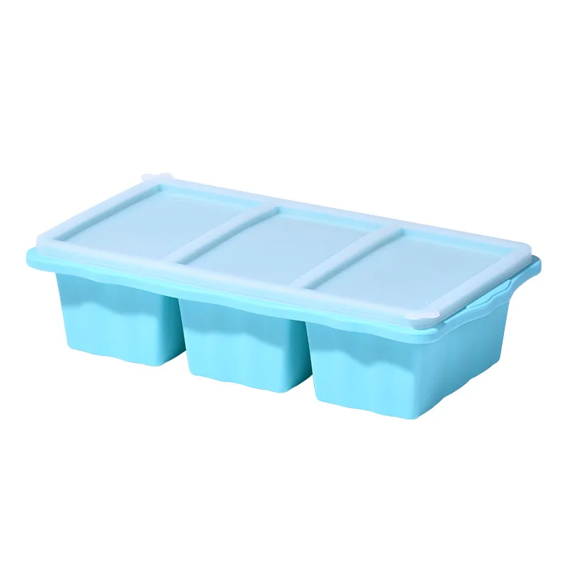 

Silicone ice grid mold, food grade leak-proof square large ice grid with cover, ice cube mold