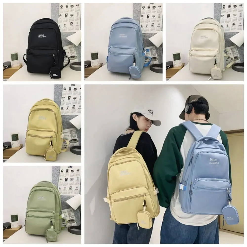 Fashion Nylon Versatile Backpack Multi-pocket Wear-resisting Casual Schoolbags Mochila Ins School Bags Girls Boys