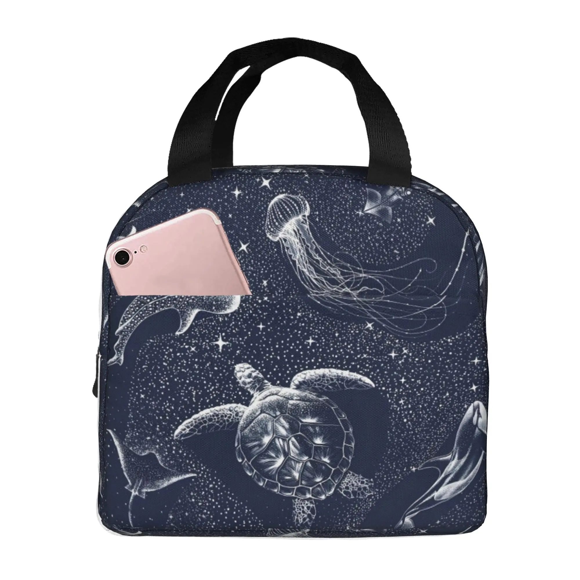 lancheira-portatil-com-desenho-de-tubarao-em-aquarela-azul-a-prova-d'agua-monocromatica-animal-do-oceano-termica-bolsa-termica-para-alimentos-escola