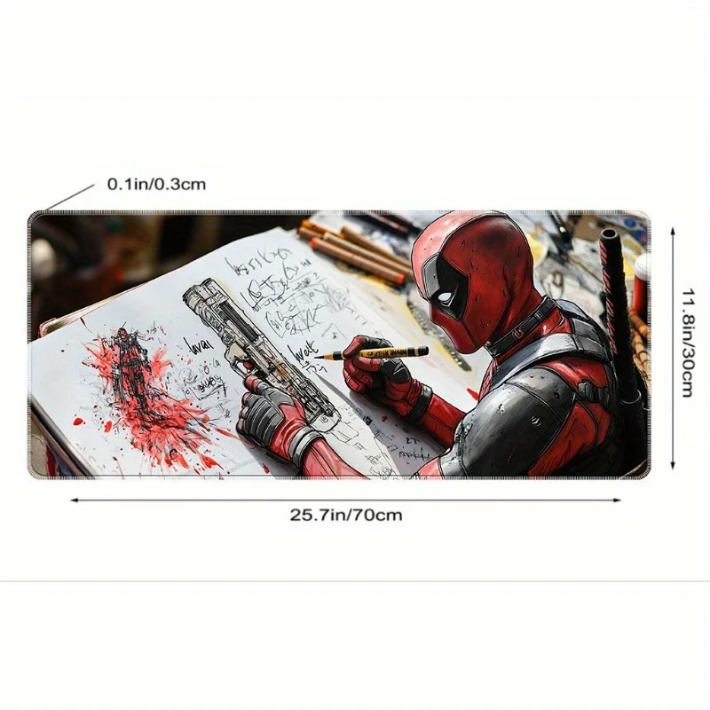 لوحة ماوس الألعاب Deadpool - "الأبطال في أطراف أصابعك!" تصميم، سجادة مكتب مطاطية كبيرة للاعبين والمعلمين، هدية مثالية لـ Phy
