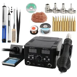 2 IN 1 8586D LED Soldering Station Hot Air Gun Rework Station Electric Soldering Iron Digital For Phone PCB IC SMD BGA Welding