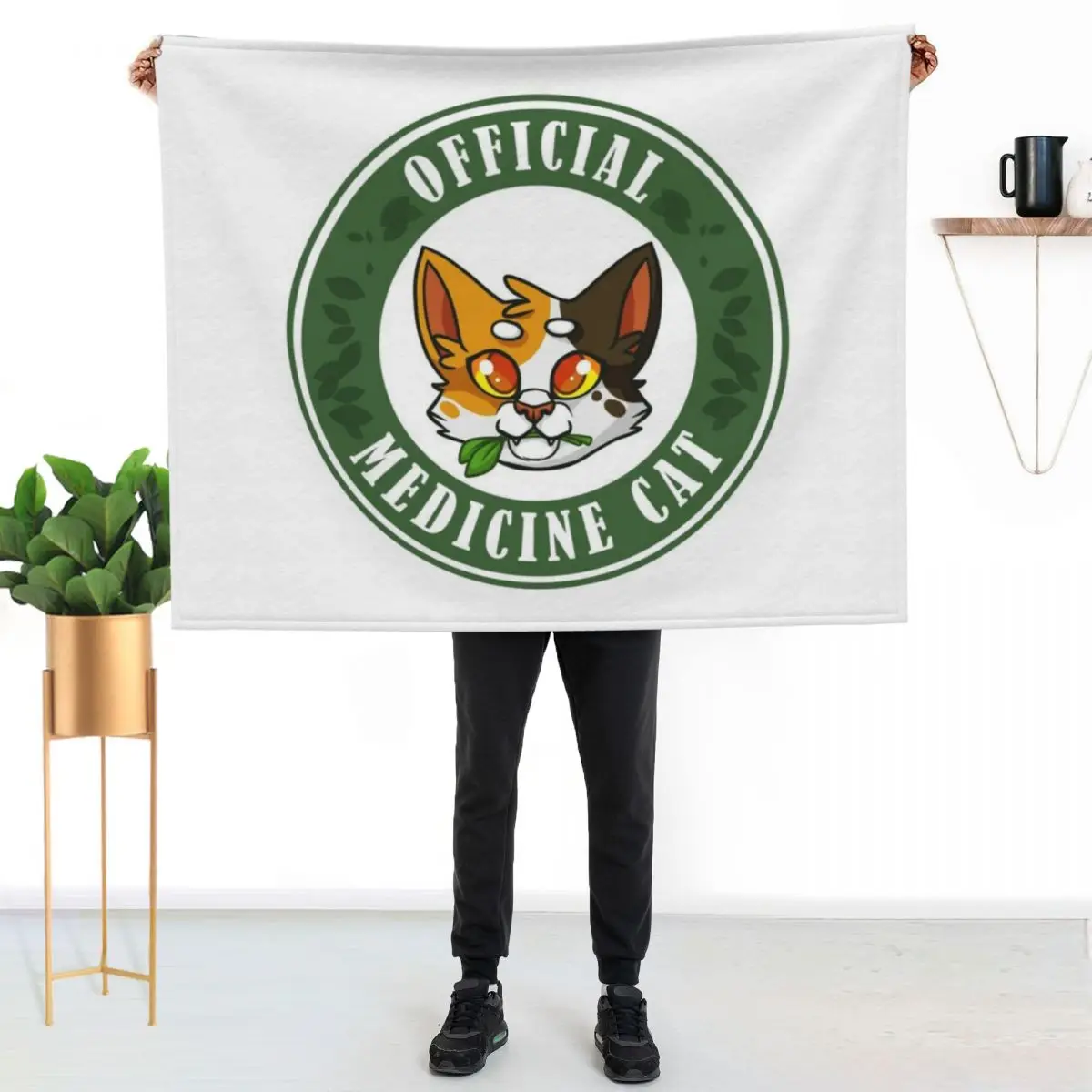 Official Medicine Cat - Warriors Badge Throw Blanket Decorative Throw warm winter Kid'S Decorative Sofa Moving Blankets