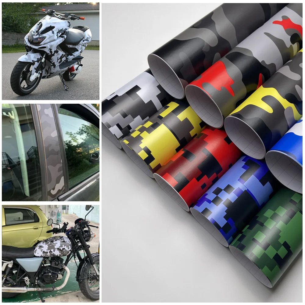 

Snow Black Red Camouflage Car Vinyl Wrap Sticker Film Digital Pattern Stealth Sheet for Motorcycle Laptop Scooter Skateboard