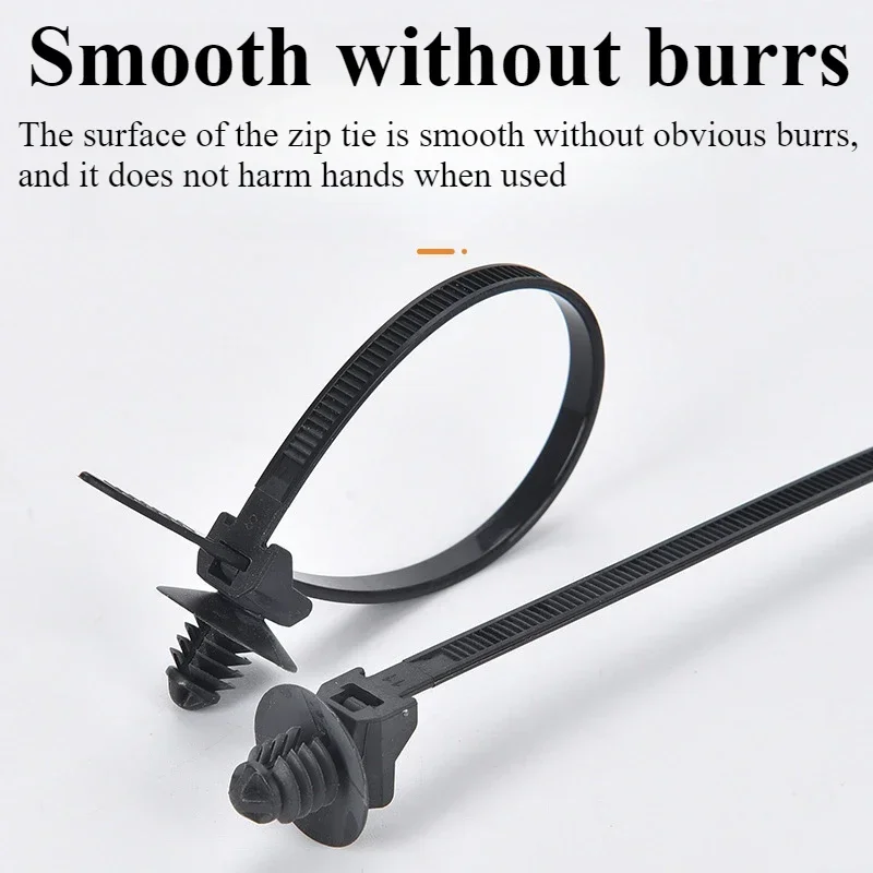 

Nylon Car Fastening Clip Zip Tie Wrap Cable Fixed Fastener Clips Strap Self-Locking Nylon Cable Ties Car Interior Accessories