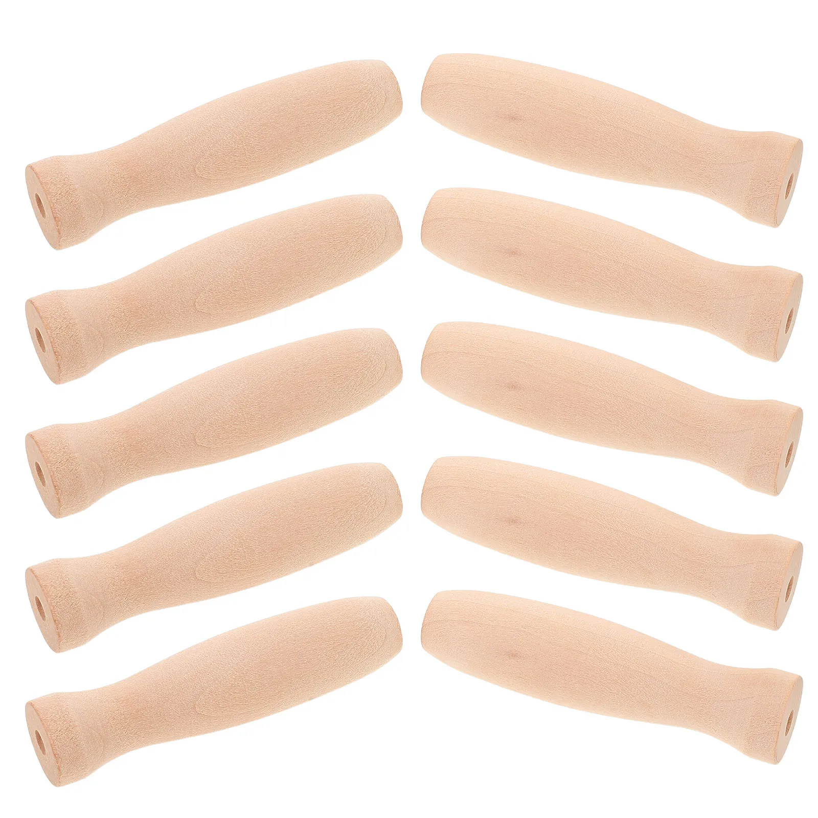 

10Pcs Wood Handle Replacement Heat Resistant Ergonomic Grip for Cooking Spatula Frying Pan Garden Tool Accessories