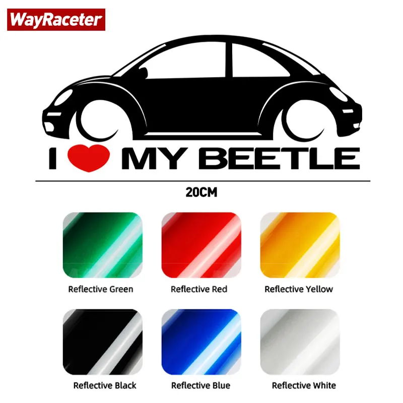 Reflective Car Window Sticker Creative Funny Body Bumper Trunk Graphics Vinyl Decal For VW Volkswagen Beetle Accessories