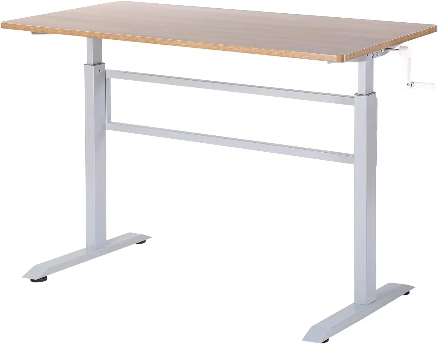 

Manual Standing Desk - Adjustable Height Heavy Duty Game Desk with Headp e Hook, 48 x 24 Inches (SYK01-Grey Oak)