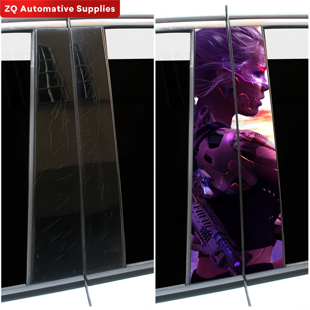 Cyberpunk Beauty Car Stickers Auto B Pillar Waterproof Sunscreen Decor Cover Scratches Car Doors Pillar Vinyl Decals Accessories