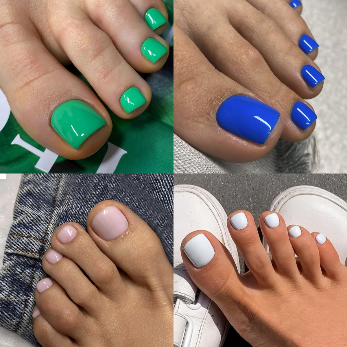 24 Stuks Effen Kleur Teennagels Franse Minimalistische Stijl Teennagels Volledige Dekking Waterdichte Verwijderbare Kunstmatige Pers Op Nagels Valse