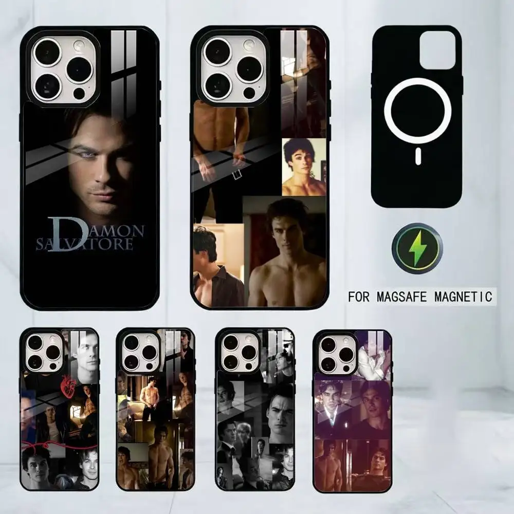 

The Vampire Diaries Damon Salvatore Soft PhoneCase For iPhone17,16,15,14,13,12,11 Plus,ProMagnetic with Magsafe WirelessCharging