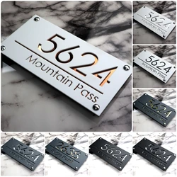 House Wall Plaques Contemporary House Plaque Acrylic Door Sign Custom Address Marker 3D suspended laser cutting art