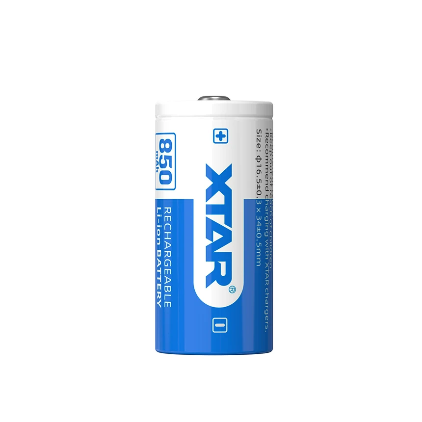 Xtar 16340 850mah High power and large capacity rechargeable batteries