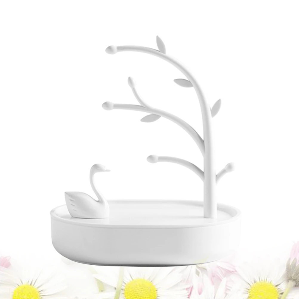 

Jewelry Rack Earring Holder Necklace Bracelet Storage Display Stand For Women Girls Pink Decorative Plastic