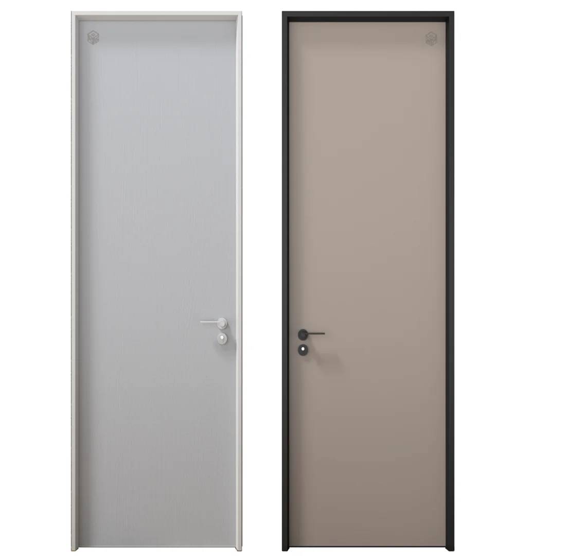 Ecological Ultra-narrow Aluminum Frame Interior Door for Room Office School HospitalCustomizable