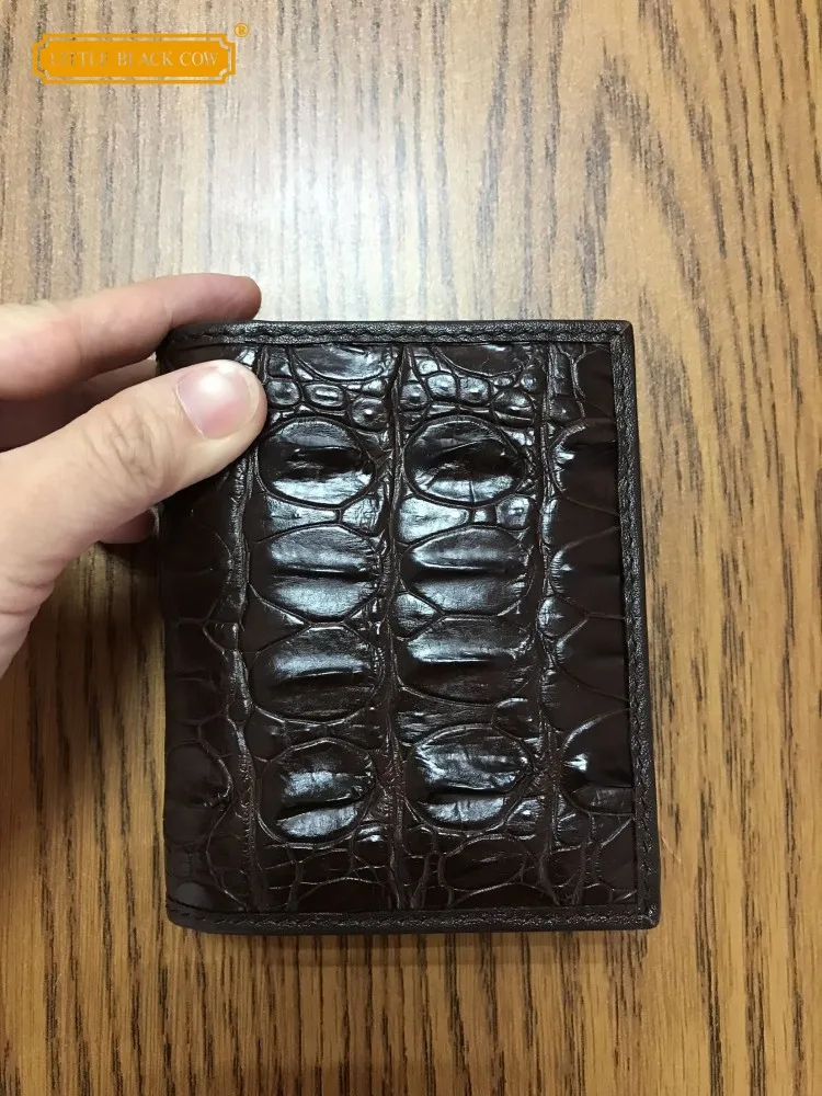 Fashion Male Designer Handmade Crocodile Genuine Leather Short Wallet Card Holder Purse Business Casual Men Cluthes Bag Wallets
