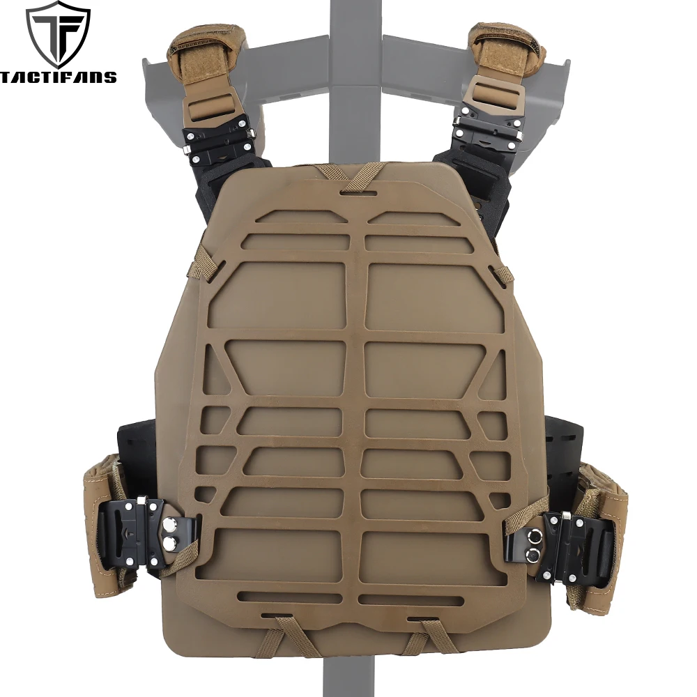 

Tactifans Frame Plate Carrier PFM Hunting Vest Quick Release Buckle Cummerbund ABS 500D Nylon Matting Fabric Laser Cut Skeletac